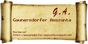 Gaunersdorfer Asszunta névjegykártya